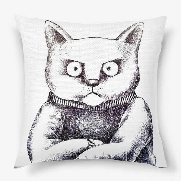 Подушка «Серьезный кот»