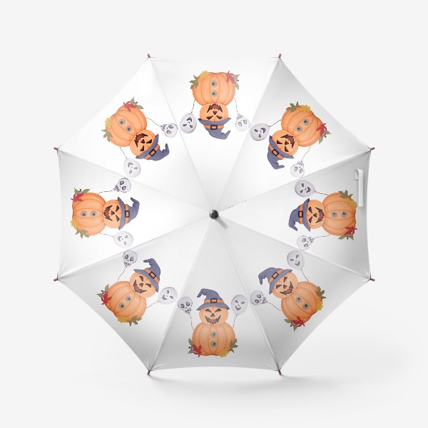 Зонт «Весёлая тыква с шариками. Хэллоуин»