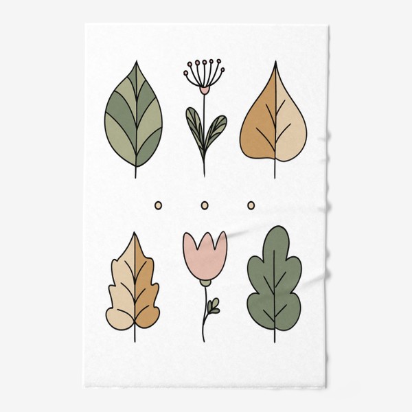 Полотенце «Цветы и листья минимализм»