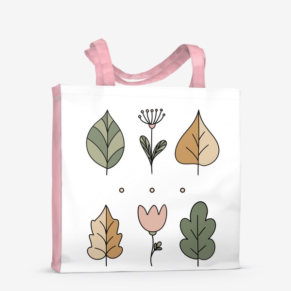 Сумка-шоппер «Цветы и листья минимализм»