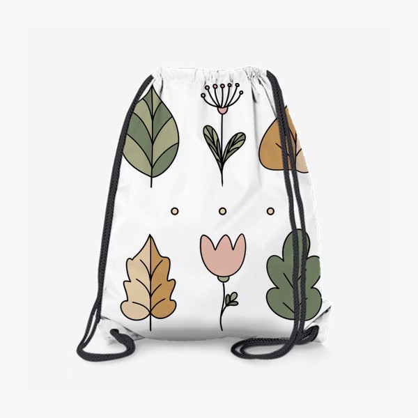 Рюкзак «Цветы и листья минимализм»