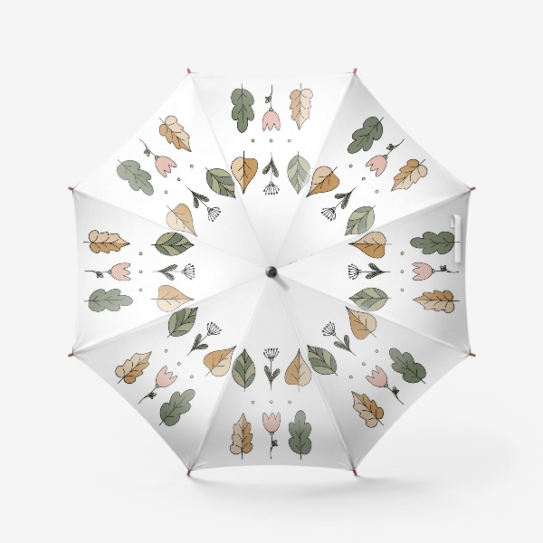 Зонт &laquo;Цветы и листья минимализм&raquo;