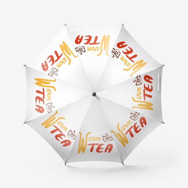 Зонт «Теплого чая. Леттеринг. Осень.Warm tea»