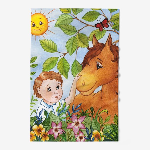 Полотенце «Мальчик и лошадка»