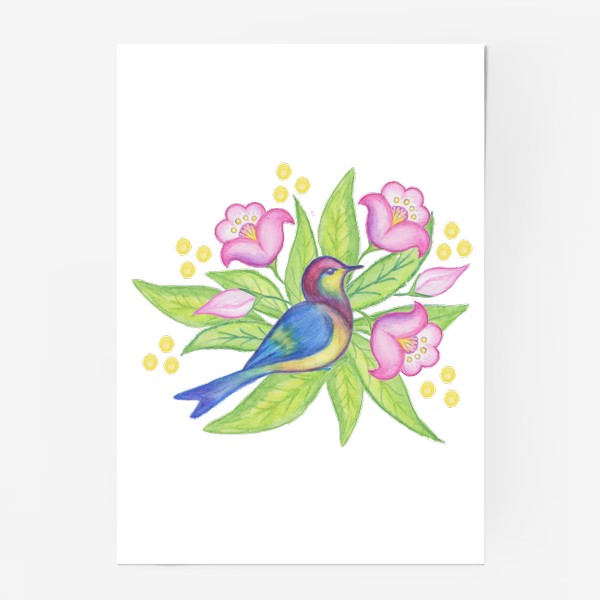 Постер «Синяя птица в цветущем саду»