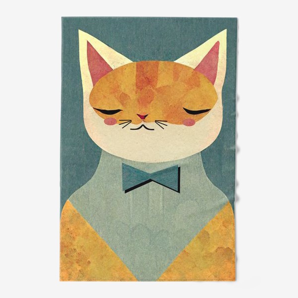 Полотенце «рыжий кот с галстуком бабочка »