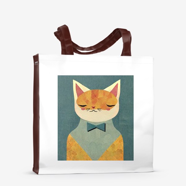 Сумка-шоппер &laquo;рыжий кот с галстуком бабочка &raquo;
