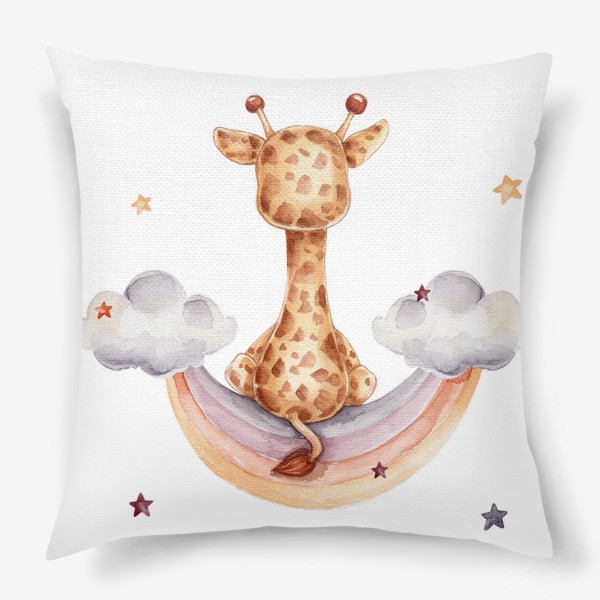 Подушка «Жираф на радуге»