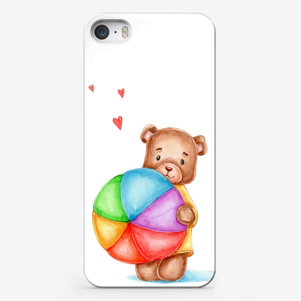 Чехол iPhone «Мишка с радужным зонтиком»