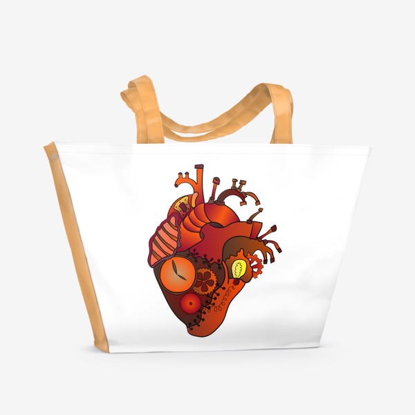 Пляжная сумка «Механическое сердце»