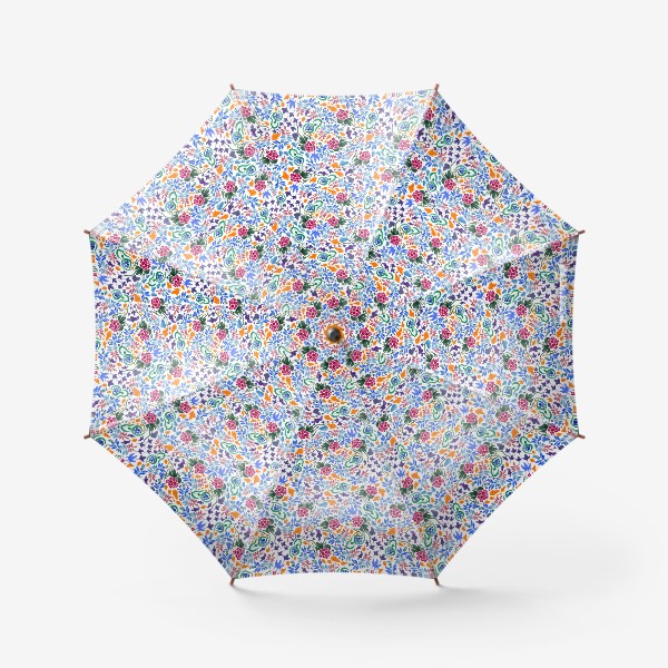 Зонт «Ягоды и листья. Бесшовный растительный паттерн»