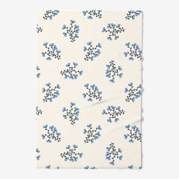 Полотенце «Мелкие голубые цветы на ветках»