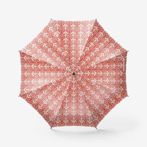 Зонт «Винтажный вертикальный орнамент на красном»