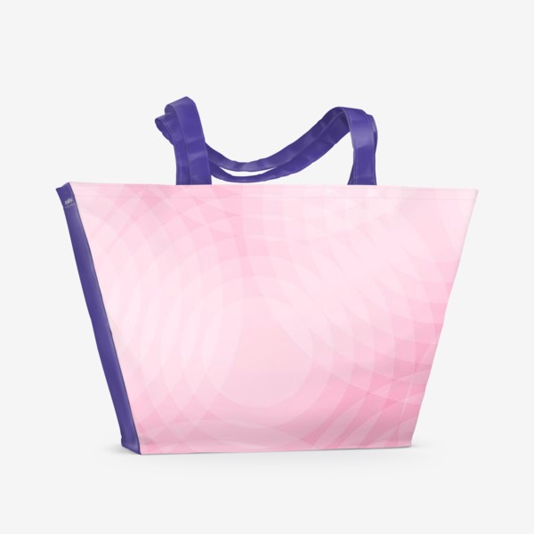 Пляжная сумка «Абстракция с кругами в бело-розовых оттенках»