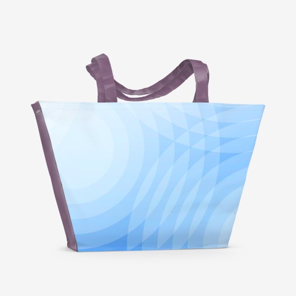 Пляжная сумка «Абстракция с кругами с бело-синих тонах»