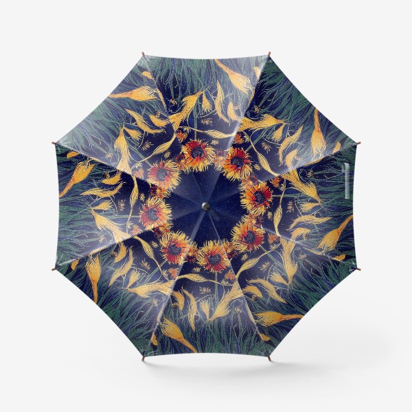 Зонт &laquo;Цветы под ночным небом&raquo;