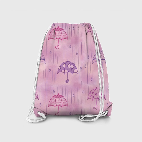 Рюкзак «Паттерн Зонтики на розовом фоне»