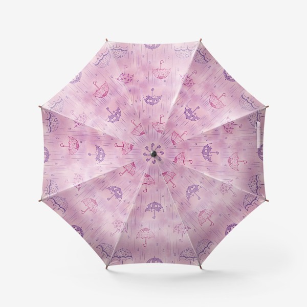 Зонт «Паттерн Зонтики на розовом фоне»