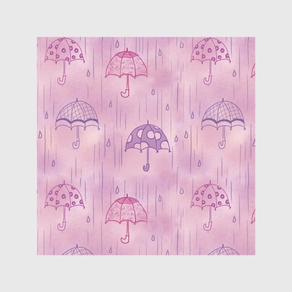 Скатерть «Паттерн Зонтики на розовом фоне»