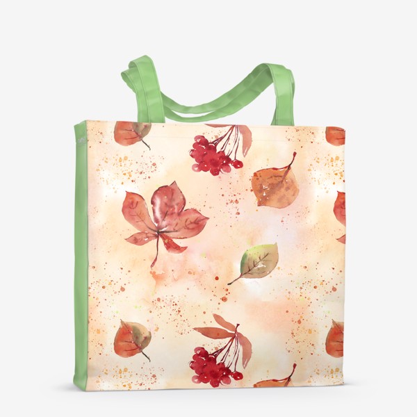 Сумка-шоппер «Паттерн Осенние листья на бежевом фоне»
