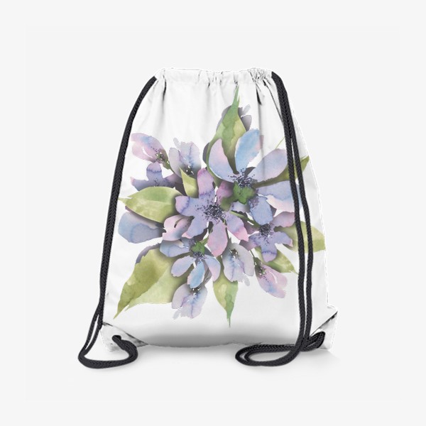 Рюкзак «Простые сиреневые цветы, букет. Акварель.»