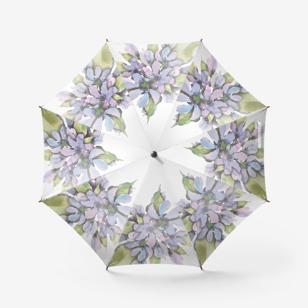 Зонт &laquo;Простые сиреневые цветы, букет. Акварель.&raquo;