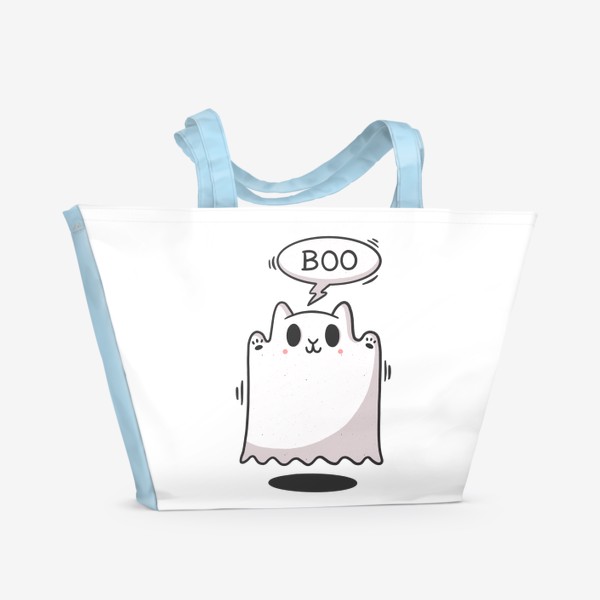 Пляжная сумка «Милое привидение - котик. Хэллоуин»