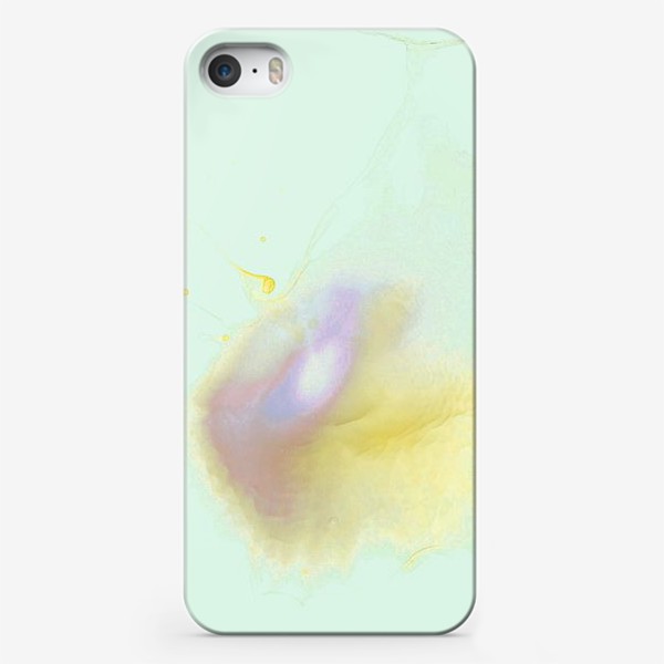 Чехол iPhone «yellow bubble - Округлый флуоресцентный полупрозрачный желтый пузырь с розово-фиолетовым глазом на изумрудном фоне»
