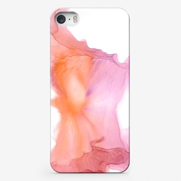 Чехол iPhone «pink-crimson cloud - Теплый персиковый солнечный свет в нежном розово-малиновом облаке с мягкими волнами»