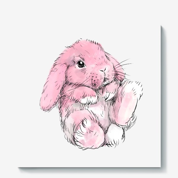 Холст «Кролик 2 розовый»