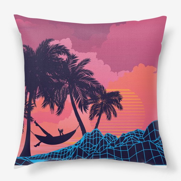 Подушка «Отдых в гамаке под пальмами»
