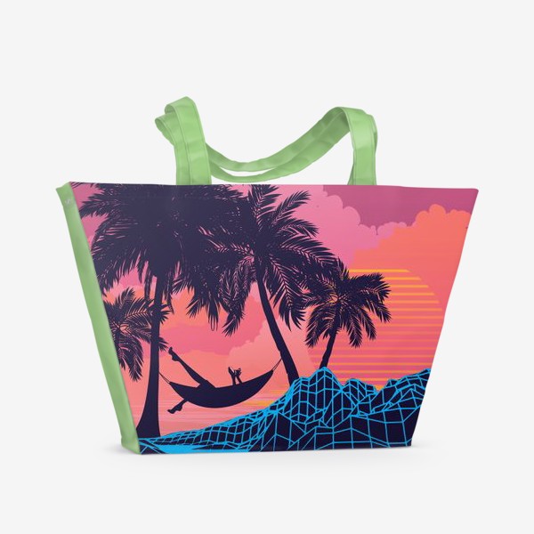 Пляжная сумка «Отдых в гамаке под пальмами»