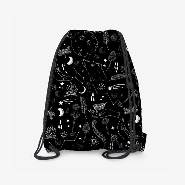 Рюкзак «мистика, волшебство на чёрном»