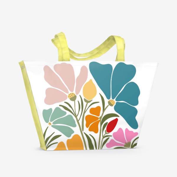 Пляжная сумка «Hand-drawn multicolored flower»