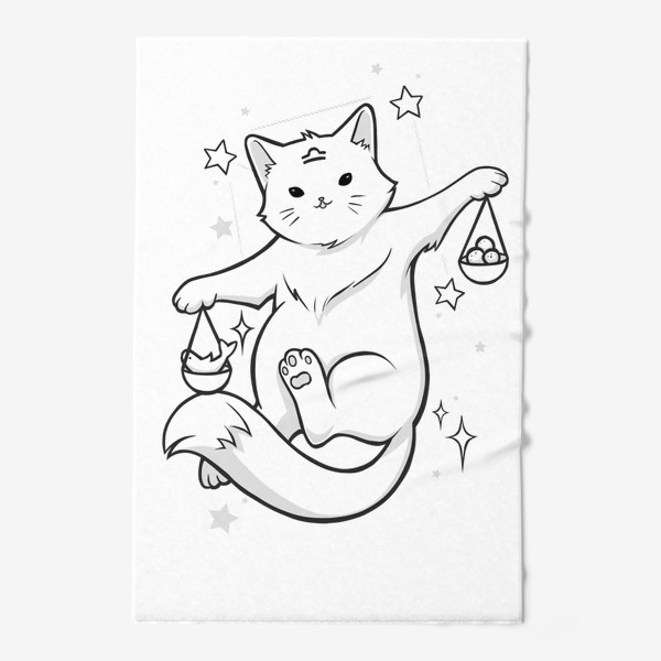 Полотенце «Весы, знак Зодиака, астрологический кот»