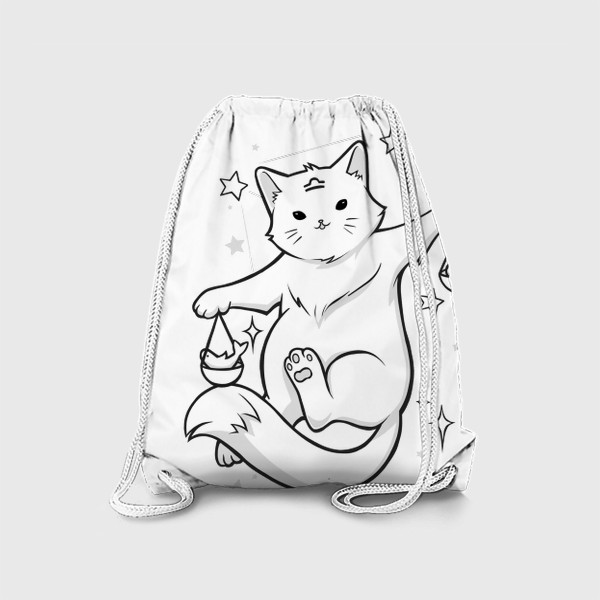 Рюкзак «Весы, знак Зодиака, астрологический кот»