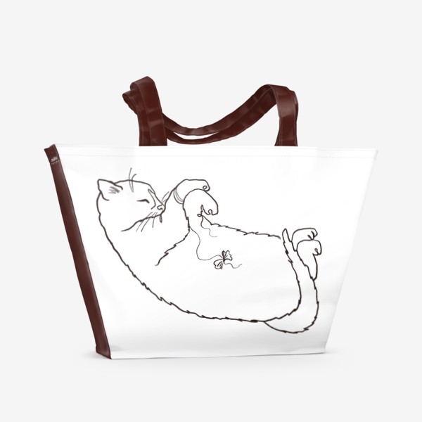 Пляжная сумка «Утомленный котик»