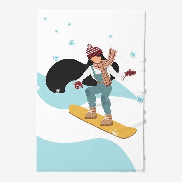 Полотенце «Девушка на сноуборде»