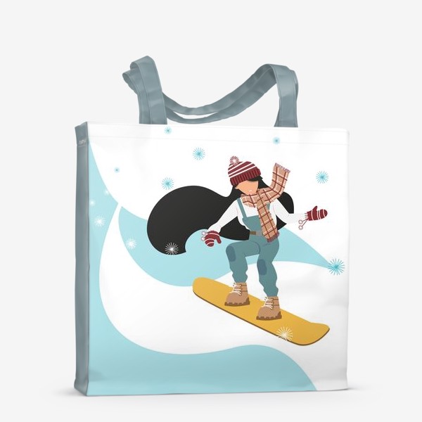 Сумка-шоппер «Девушка на сноуборде»