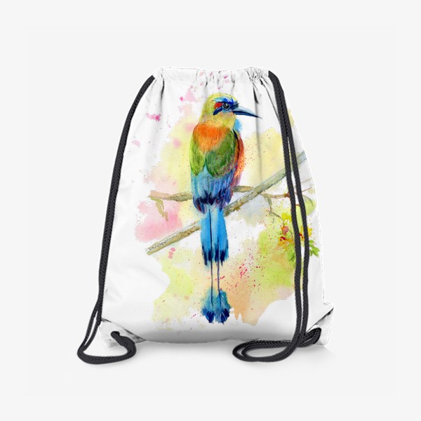 Рюкзак «Картина акварелью. Тропическая птица момот»