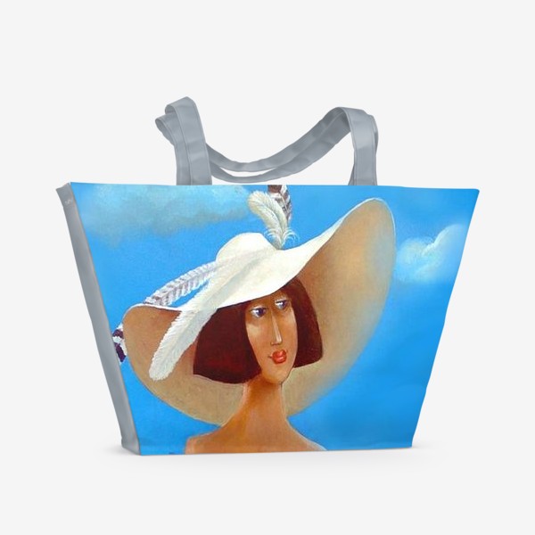 Пляжная сумка «Дама в шляпе»