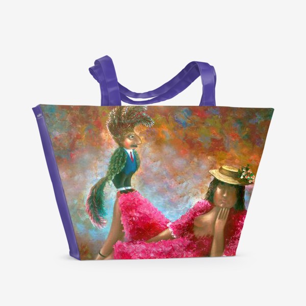 Пляжная сумка «Дама с попугаем»