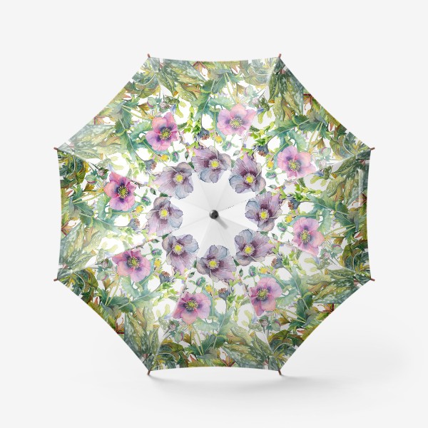 Зонт &laquo;Маки, ромашки, одуванчики. Акварельные полевые цветы&raquo;