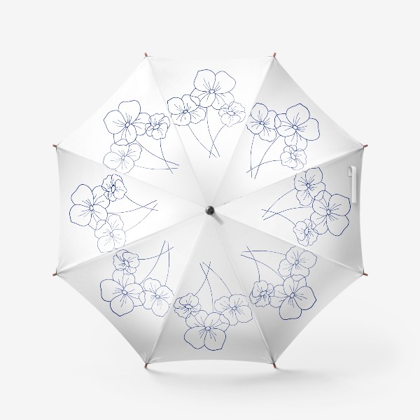 Зонт «Три цветочка на белом»