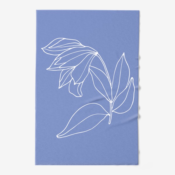 Полотенце &laquo;Белый цветок на синем&raquo;