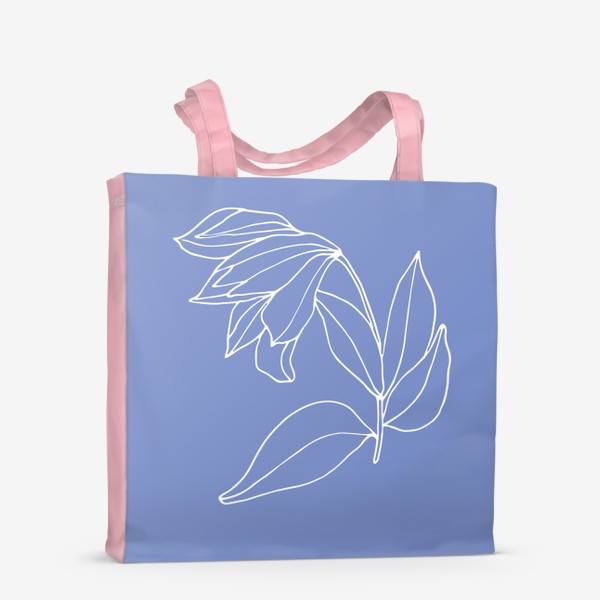 Сумка-шоппер «Белый цветок на синем»