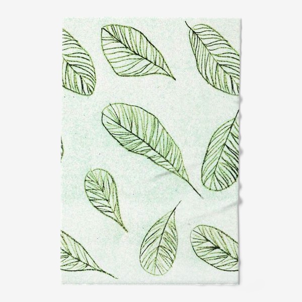 Полотенце «Бесшовный паттерн Зелёные листья»