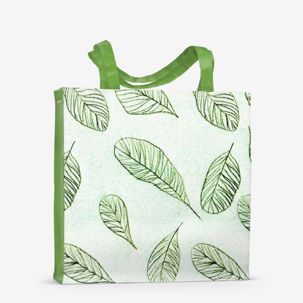 Сумка-шоппер «Бесшовный паттерн Зелёные листья»