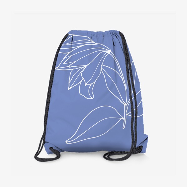Рюкзак «Белый цветок на синем»