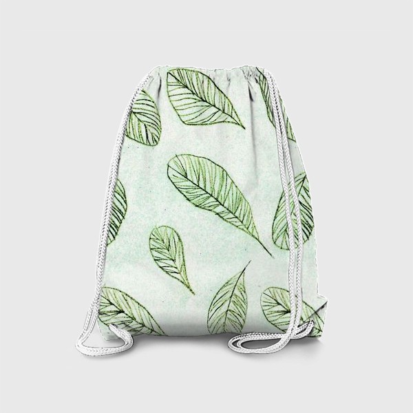 Рюкзак «Бесшовный паттерн Зелёные листья»